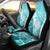 Hawaiian Tapa Car Seat Cover Traditional Vintage Pattern Aqua LT05 - Polynesian Pride