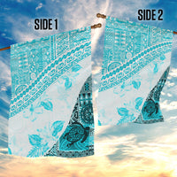 Hawaiian Tapa Garden Flag Traditional Vintage Pattern Aqua LT05 - Polynesian Pride