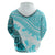 Hawaiian Tapa Hoodie Traditional Vintage Pattern Aqua LT05 - Polynesian Pride