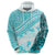 Hawaiian Tapa Hoodie Traditional Vintage Pattern Aqua LT05 - Polynesian Pride