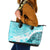 Hawaiian Tapa Leather Tote Bag Traditional Vintage Pattern Aqua LT05 Aqua - Polynesian Pride