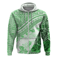 Hawaiian Tapa Hoodie Traditional Vintage Pattern Green LT05 - Polynesian Pride