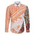 Hawaiian Tapa Family Matching Long Sleeve Bodycon Dress and Hawaiian Shirt Traditional Vintage Pattern Orange LT05 Dad's Shirt - Long Sleeve Orange - Polynesian Pride