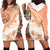 Hawaiian Tapa Hoodie Dress Traditional Vintage Pattern Orange LT05 - Polynesian Pride