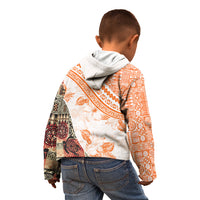 Hawaiian Tapa Kid Hoodie Traditional Vintage Pattern Orange LT05 - Polynesian Pride