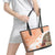 Hawaiian Tapa Leather Tote Bag Traditional Vintage Pattern Orange LT05 - Polynesian Pride