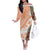 Hawaiian Tapa Off The Shoulder Long Sleeve Dress Traditional Vintage Pattern Orange LT05 Women Orange - Polynesian Pride