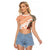 Hawaiian Tapa Raglan Cropped T Shirt Traditional Vintage Pattern Orange LT05 Female Orange - Polynesian Pride