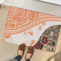 Hawaiian Tapa Rubber Doormat Traditional Vintage Pattern Orange LT05 - Polynesian Pride