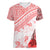 Hawaiian Tapa Women V Neck T Shirt Traditional Vintage Pattern Red LT05 Female Red - Polynesian Pride