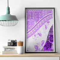 Hawaiian Tapa Canvas Wall Art Traditional Vintage Pattern Violet LT05 - Polynesian Pride