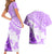 Hawaiian Tapa Couples Matching Short Sleeve Bodycon Dress and Hawaiian Shirt Traditional Vintage Pattern Violet LT05 - Polynesian Pride