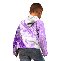 Hawaiian Tapa Kid Hoodie Traditional Vintage Pattern Violet LT05 - Polynesian Pride