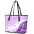 Hawaiian Tapa Leather Tote Bag Traditional Vintage Pattern Violet LT05 - Polynesian Pride