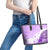 Hawaiian Tapa Leather Tote Bag Traditional Vintage Pattern Violet LT05 - Polynesian Pride