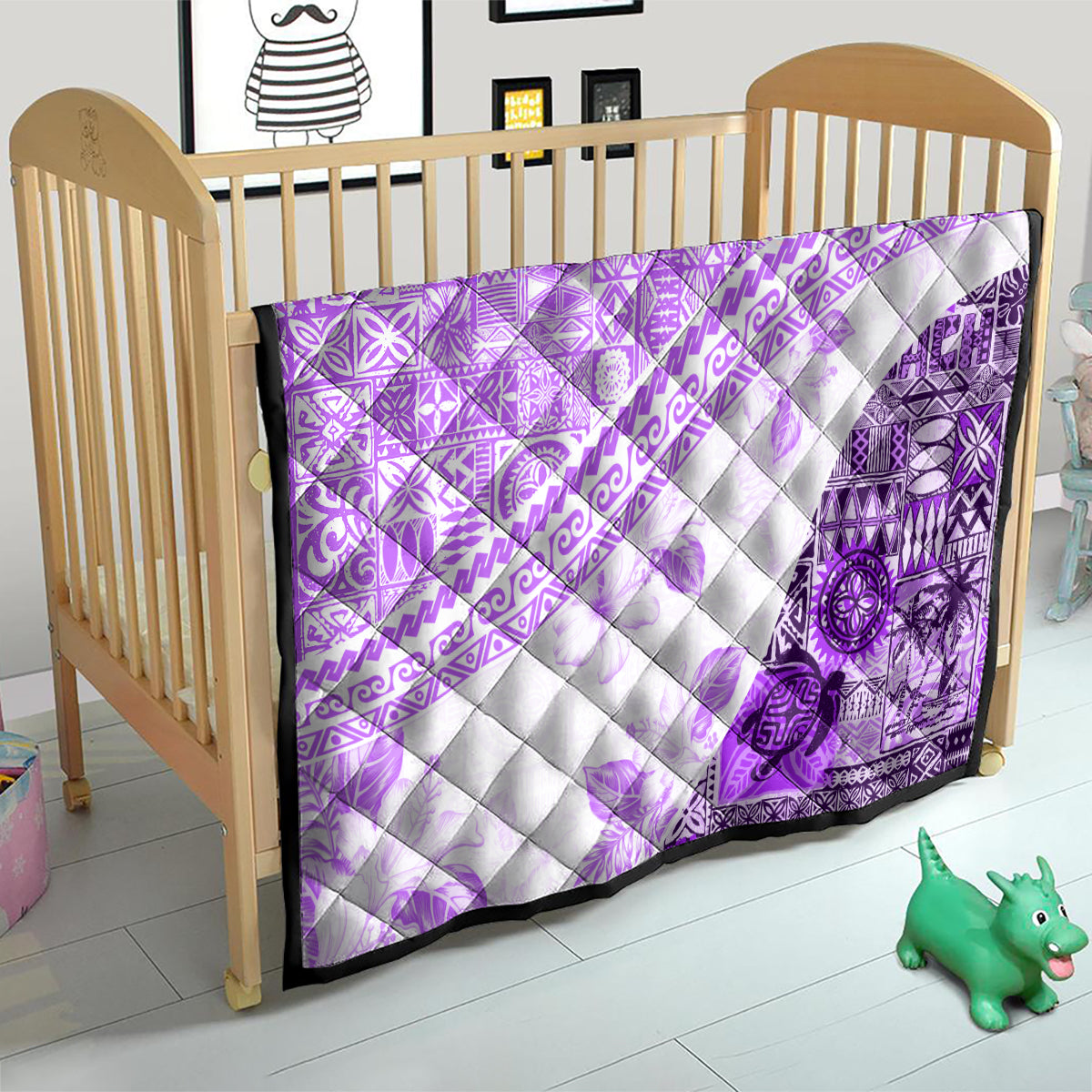 Hawaiian Tapa Quilt Traditional Vintage Pattern Violet LT05 - Polynesian Pride