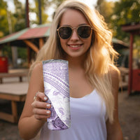 Hawaiian Tapa Skinny Tumbler Traditional Vintage Pattern Violet