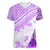Hawaiian Tapa Women V Neck T Shirt Traditional Vintage Pattern Violet LT05 Female Violet - Polynesian Pride