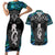 New Zealand Aotearoa Couples Matching Short Sleeve Bodycon Dress and Hawaiian Shirt Maori Taniwha Paua Shell