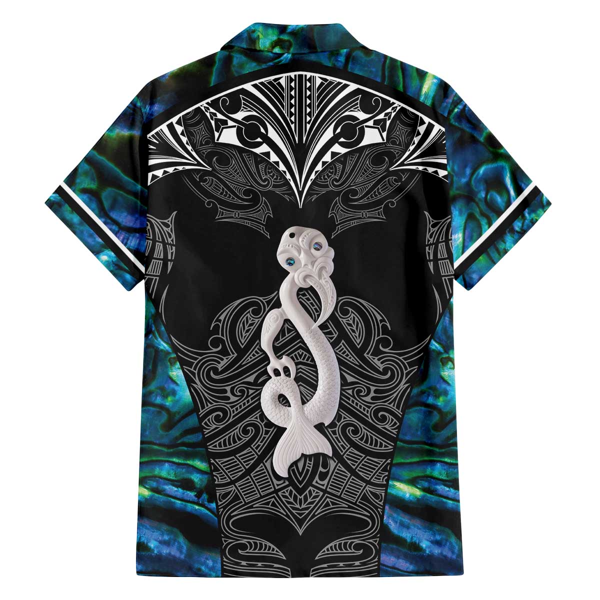 New Zealand Aotearoa Family Matching Off The Shoulder Long Sleeve Dress and Hawaiian Shirt Maori Taniwha Paua Shell