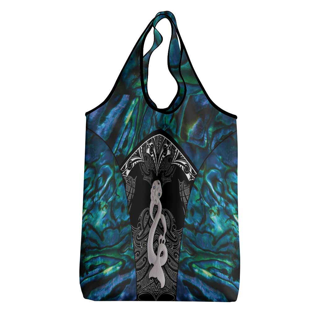 New Zealand Aotearoa Grocery Bag Maori Taniwha Paua Shell