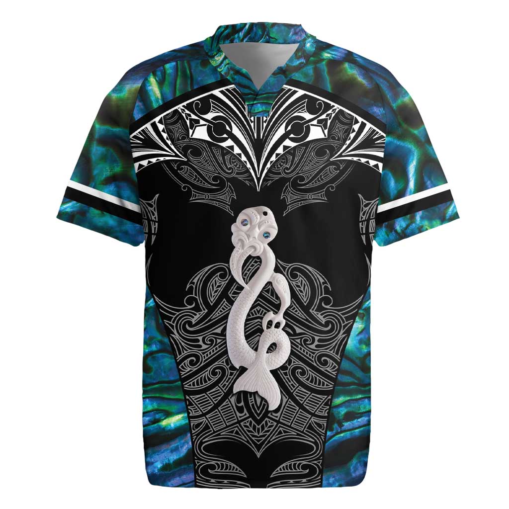 New Zealand Aotearoa Rugby Jersey Maori Taniwha Paua Shell