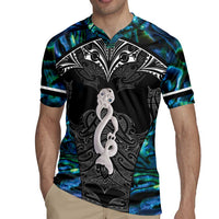 New Zealand Aotearoa Rugby Jersey Maori Taniwha Paua Shell