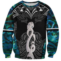 New Zealand Aotearoa Sweatshirt Maori Taniwha Paua Shell