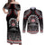 Personalised Samoa Black Saturday Couples Matching Off Shoulder Maxi Dress and Long Sleeve Button Shirt Samoa For Samoans