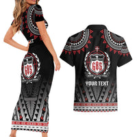 Personalised Samoa Black Saturday Couples Matching Short Sleeve Bodycon Dress and Hawaiian Shirt Samoa For Samoans