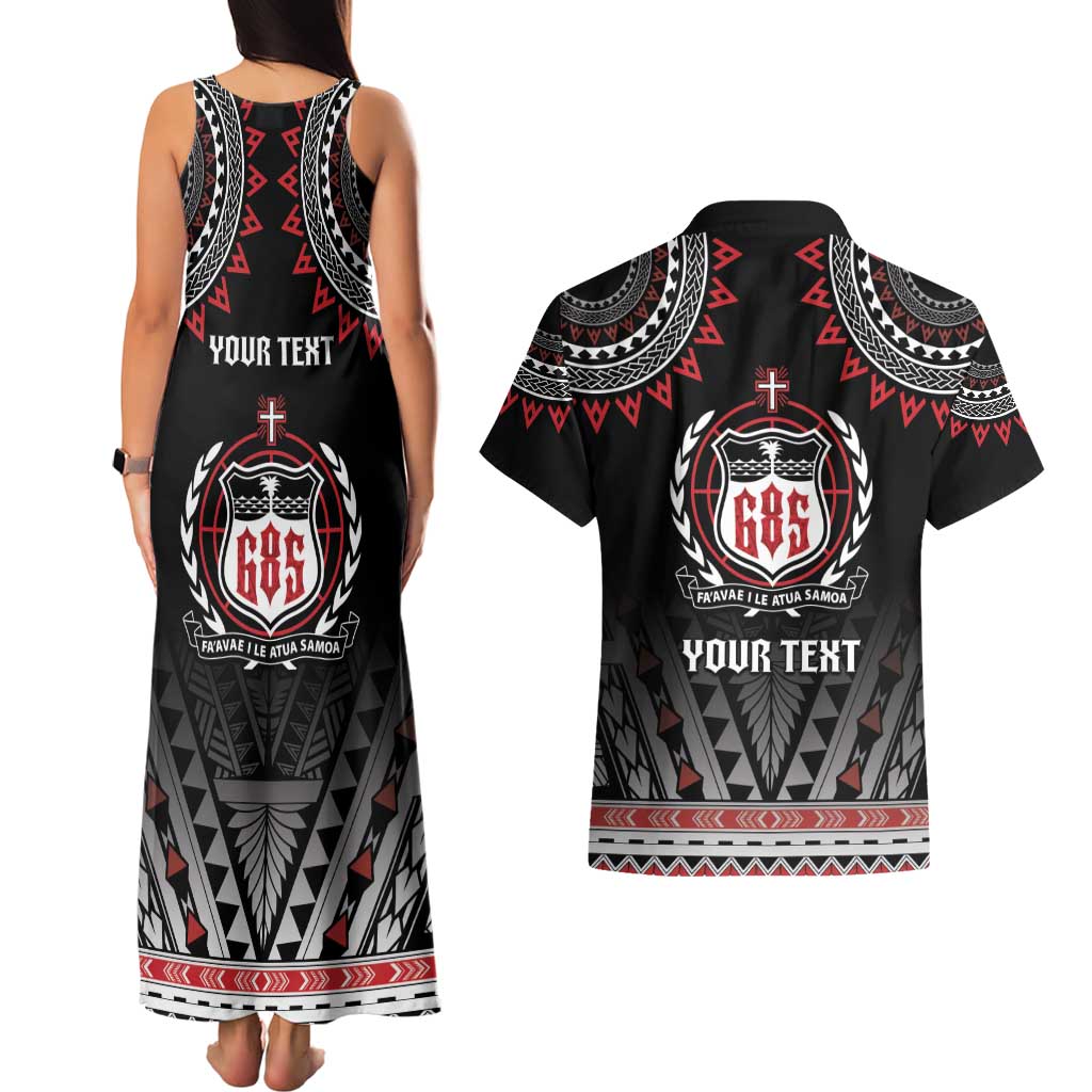 Personalised Samoa Black Saturday Couples Matching Tank Maxi Dress and Hawaiian Shirt Samoa For Samoans