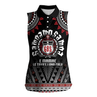 Personalised Samoa Black Saturday Women Sleeveless Polo Shirt Samoa For Samoans