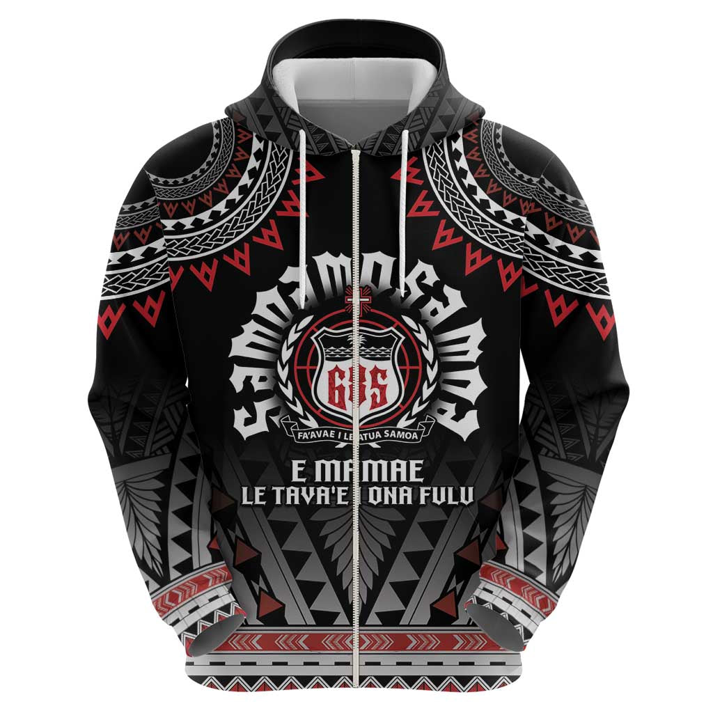 Personalised Samoa Black Saturday Zip Hoodie Samoa For Samoans