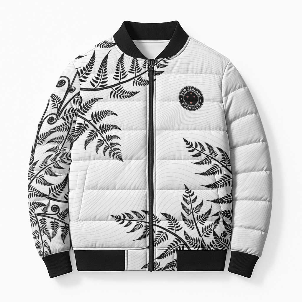 Custom New Zealand Football Bomber Puffer Jacket Aotearoa Pride - Polynesian Pride