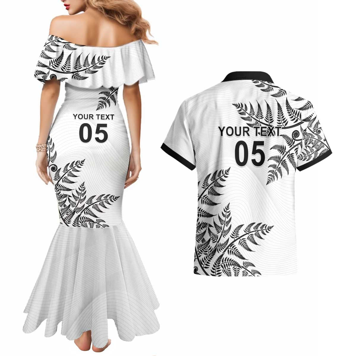 Custom New Zealand Football Couples Matching Mermaid Dress and Hawaiian Shirt Aotearoa Pride - Polynesian Pride