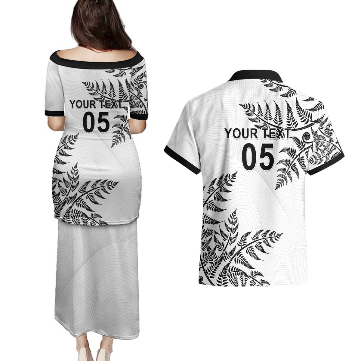 Custom New Zealand Football Couples Matching Puletasi and Hawaiian Shirt Aotearoa Pride - Polynesian Pride