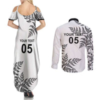 Custom New Zealand Football Couples Matching Summer Maxi Dress and Long Sleeve Button Shirt Aotearoa Pride - Polynesian Pride