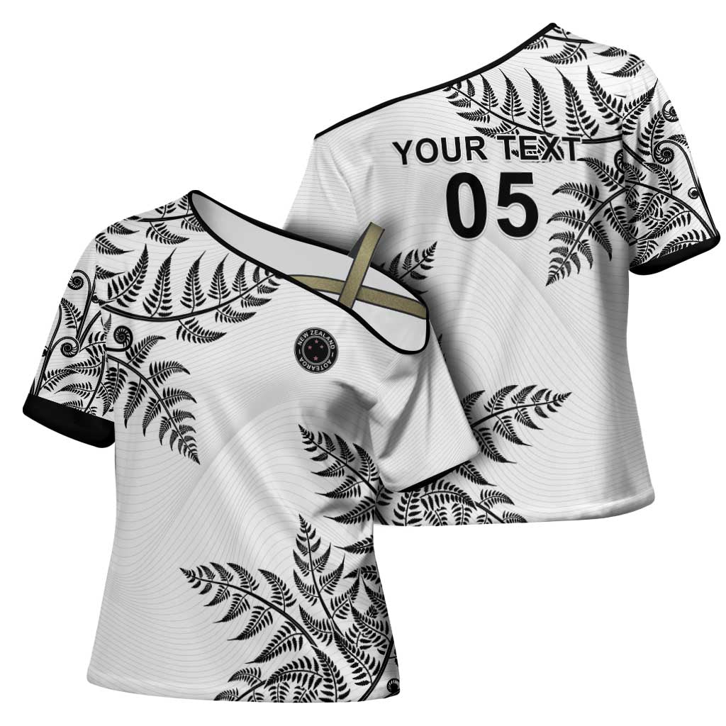 Custom New Zealand Football Cross Shoulder Shirt Aotearoa Pride - Polynesian Pride