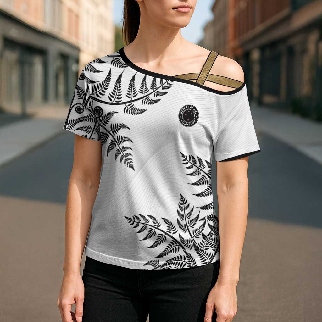 Custom New Zealand Football Cross Shoulder Shirt Aotearoa Pride - Polynesian Pride