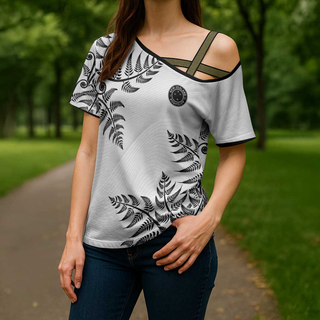 Custom New Zealand Football Cross Shoulder Shirt Aotearoa Pride - Polynesian Pride