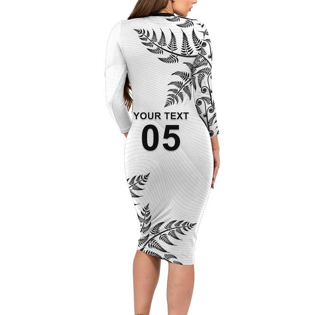 Custom New Zealand Football Family Matching Long Sleeve Bodycon Dress and Hawaiian Shirt Aotearoa Pride - Polynesian Pride