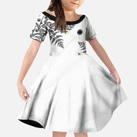 Custom New Zealand Football Family Matching Off The Shoulder Long Sleeve Dress and Hawaiian Shirt Aotearoa Pride - Polynesian Pride