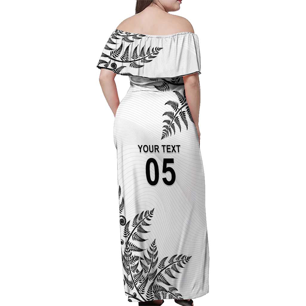 Custom New Zealand Football Family Matching Off Shoulder Maxi Dress and Hawaiian Shirt Aotearoa Pride - Polynesian Pride