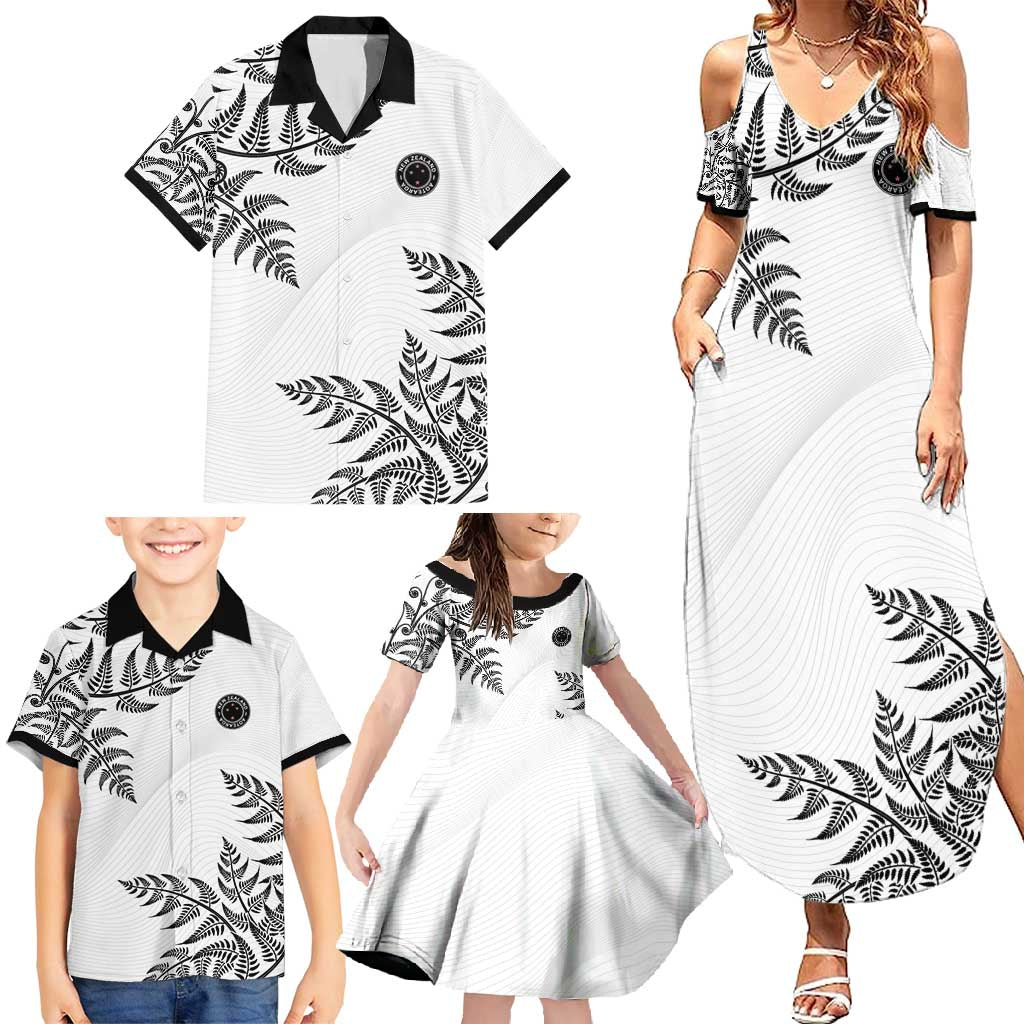 Custom New Zealand Football Family Matching Summer Maxi Dress and Hawaiian Shirt Aotearoa Pride - Polynesian Pride