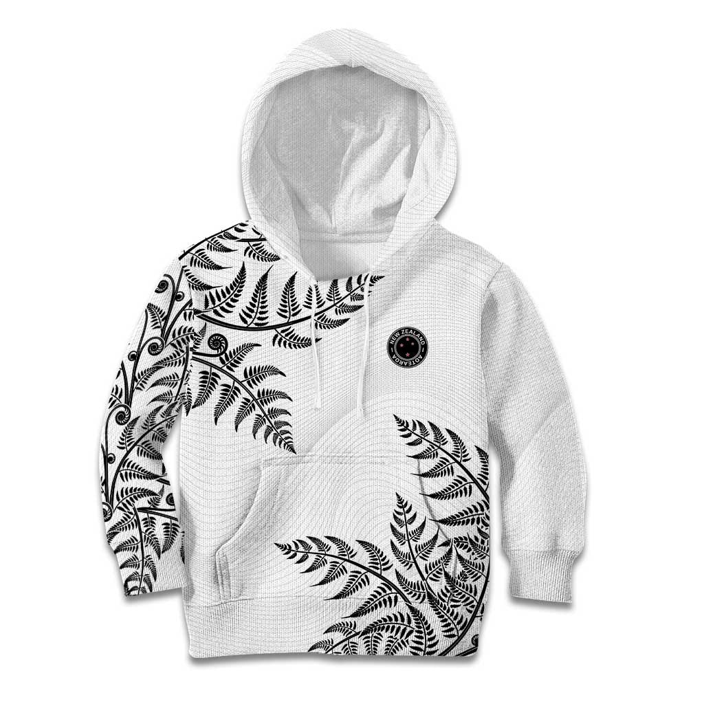 Custom New Zealand Football Kid Hoodie Aotearoa Pride - Polynesian Pride