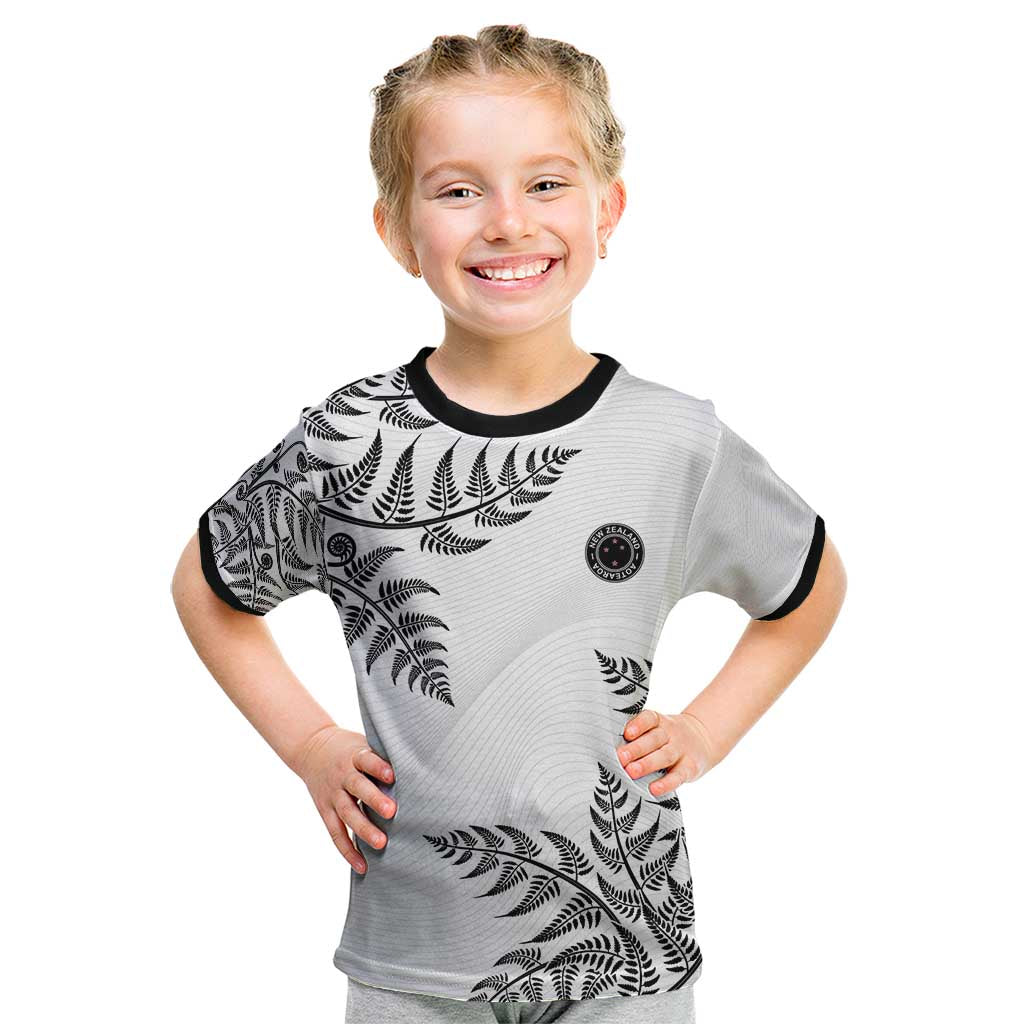 Custom New Zealand Football Kid T Shirt Aotearoa Pride - Polynesian Pride