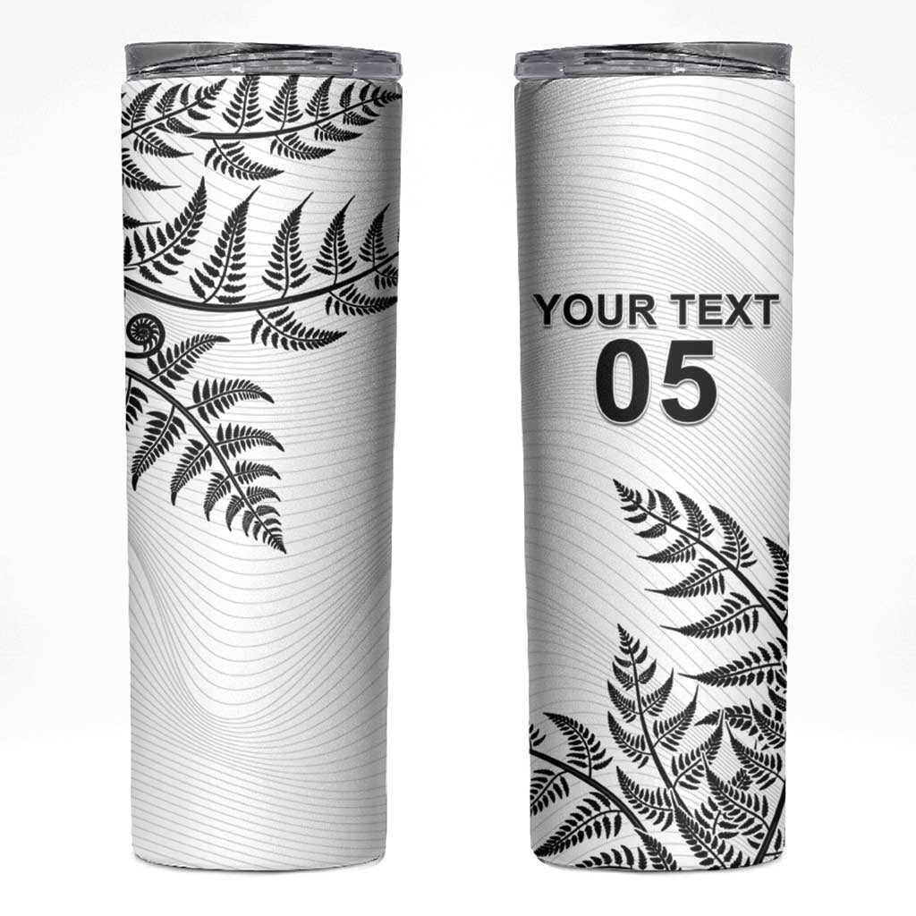 Custom New Zealand Football Skinny Tumbler Aotearoa Pride - Polynesian Pride