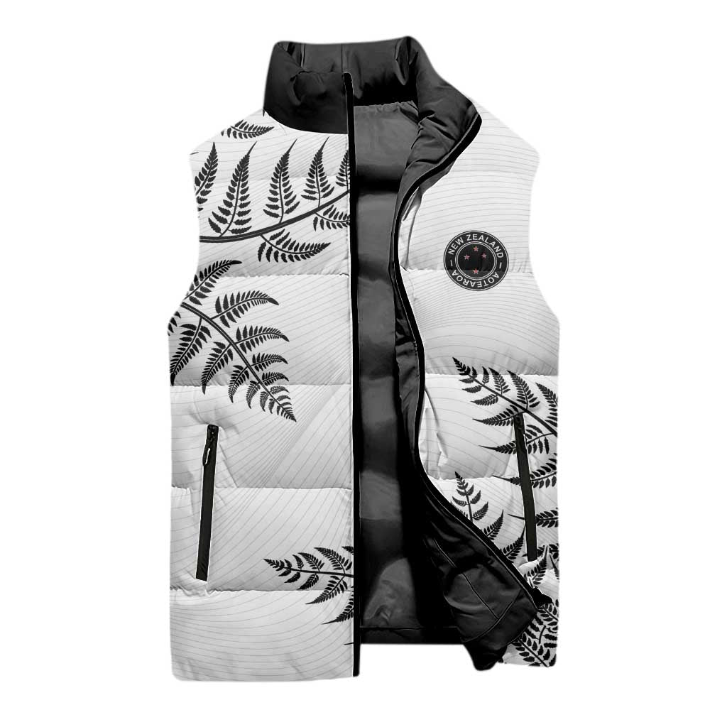 Custom New Zealand Football Sleeveless Puffer Jacket Aotearoa Pride - Polynesian Pride