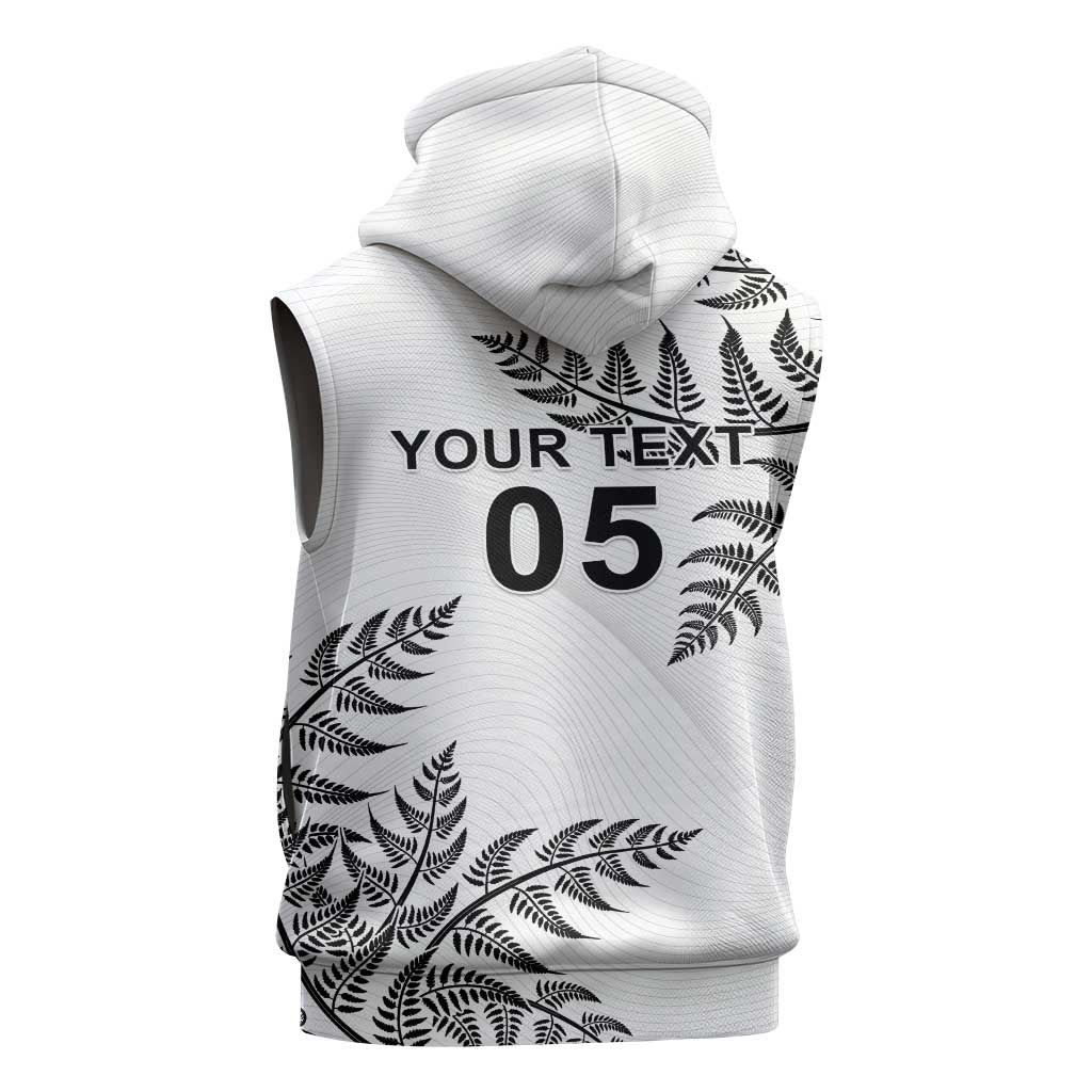 Custom New Zealand Football Sleeveless Zip Hoodie Aotearoa Pride - Polynesian Pride