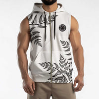 Custom New Zealand Football Sleeveless Zip Hoodie Aotearoa Pride - Polynesian Pride